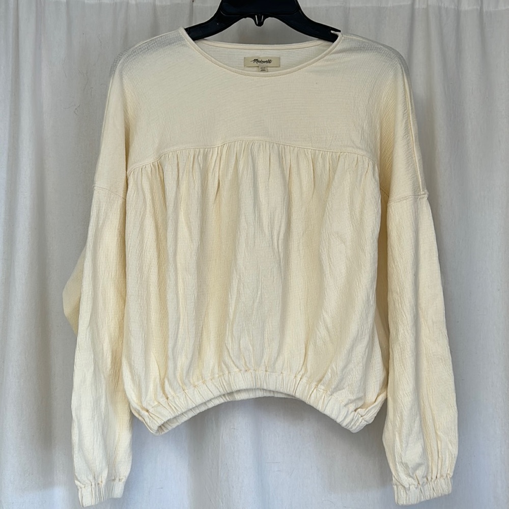 Madewell NG553 Knit Lightspun Ruched Long-Sleeve Top, XXS - Picture 4 of 5